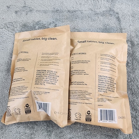 2 PACK of  Blueland Dishwasher Refills 60 Tablets Each Bag Fragrance Free - Picture 2 of 5